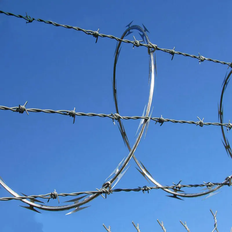 Spools Price Steel Chain Make Flat Barb Stretcher Galvanized Concertina Length Per Roll Razor Fence Barbed Wire