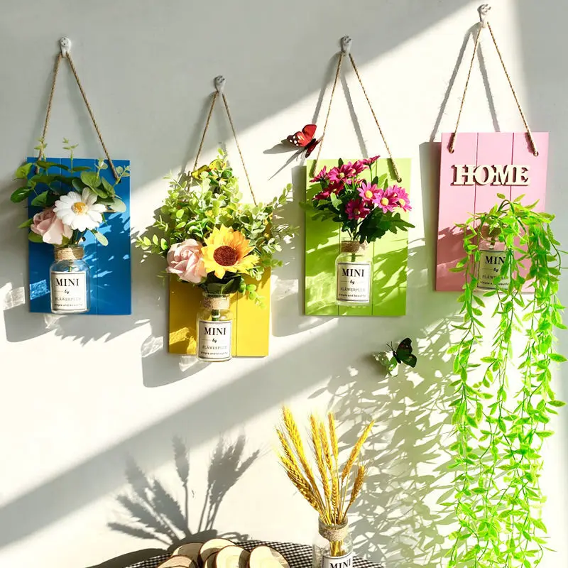 Minimalism Decor Accessories Macrame Hanging Vase Beautiful Room Artificial Flower Wall Pendants Craft Gift