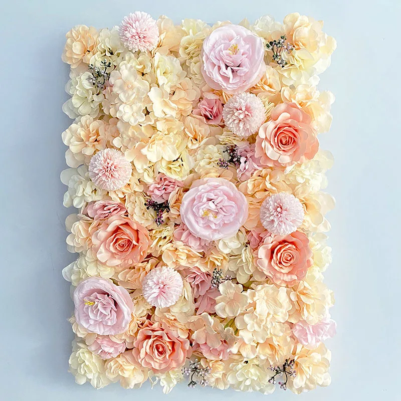 Wholesale 3D/5D White Black Flower Wall Panel Backdrop Artificial Silk Rose Flower Wall Panels Backdrop Christmas Decoration