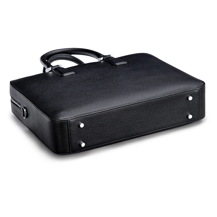 2021 French Designer Genuine Leather Men Laptop Handbags Full Grain Leather Men Business Briefcase Bags with Brand Name