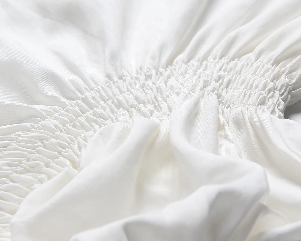 Women Casual Solid White Short Sleeve Wedding Bodycon Pleated Dresses Clothing Lady Elegant Korean Pleated Ruffled Party Dress