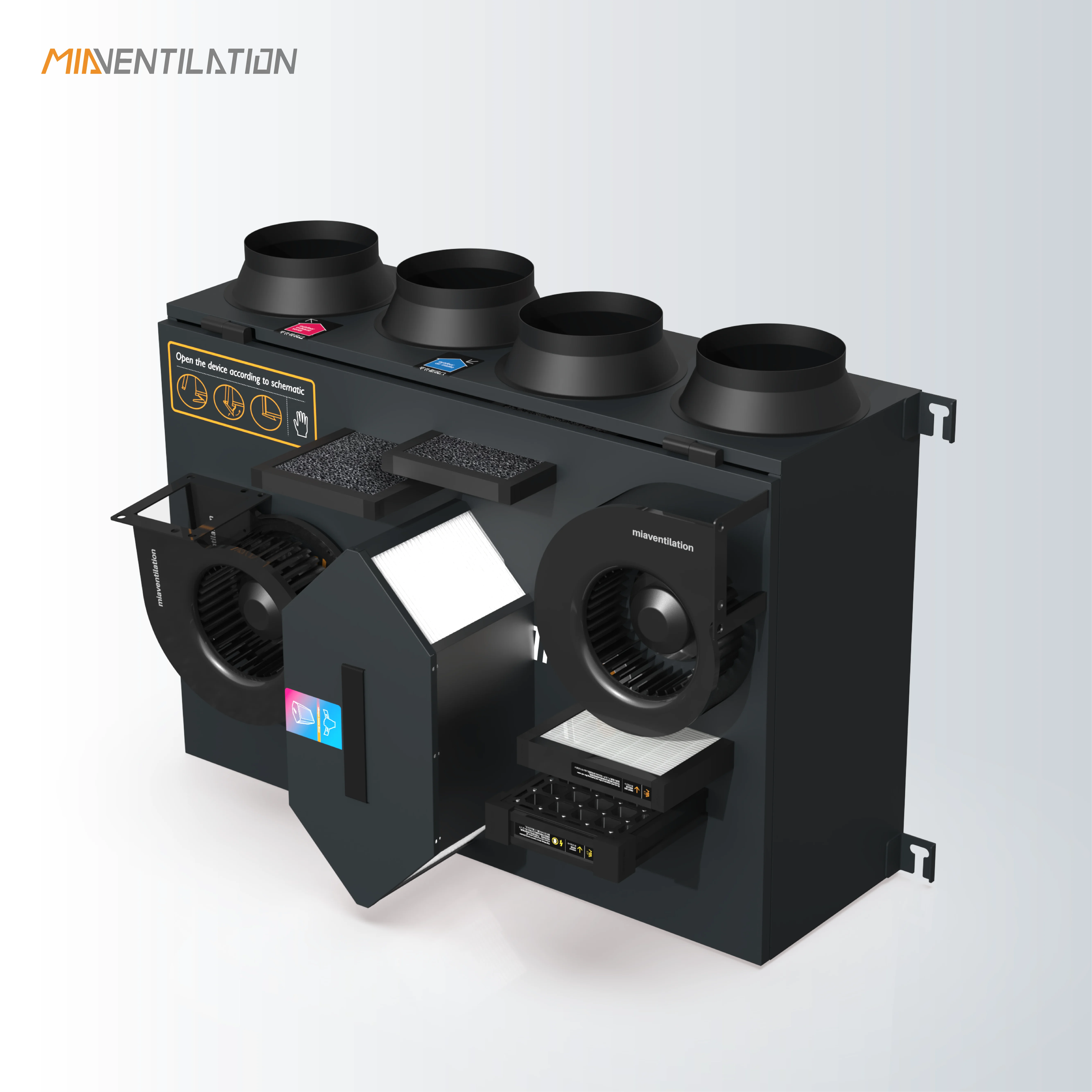 MIA Ceiling Mounted Integrated Air Distribution Box Erv Energy Recovery Ventilation Recuperator Ventilator