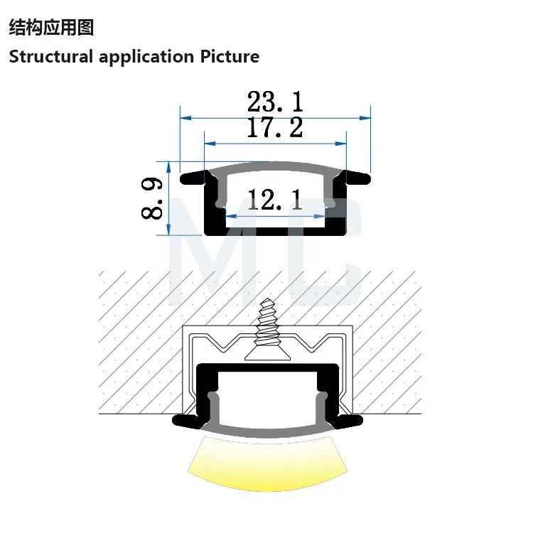 Foshan extrusion factory bendable aluminum profile led strip light 23mm,China flexible aluminium profile price