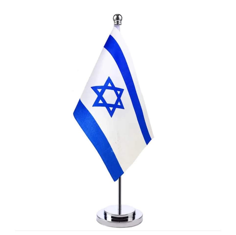 Mini Polyester Custom Blank Sublimation Desk Flags Manufacturer Table Flags In Bulk Israel Flag Country