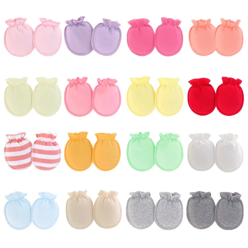 Wholesale Hand Anti-grab Protect Face Baby Mitten No Scratch 0-3 Months Mittens for Newborn Baby Boys Girls