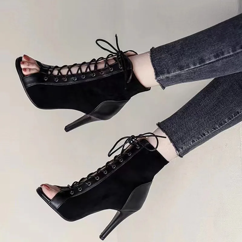 FS268 Summer European and American sexy super high heel women shoes Rome black women sandals Wedges Pumps Slip on Bling