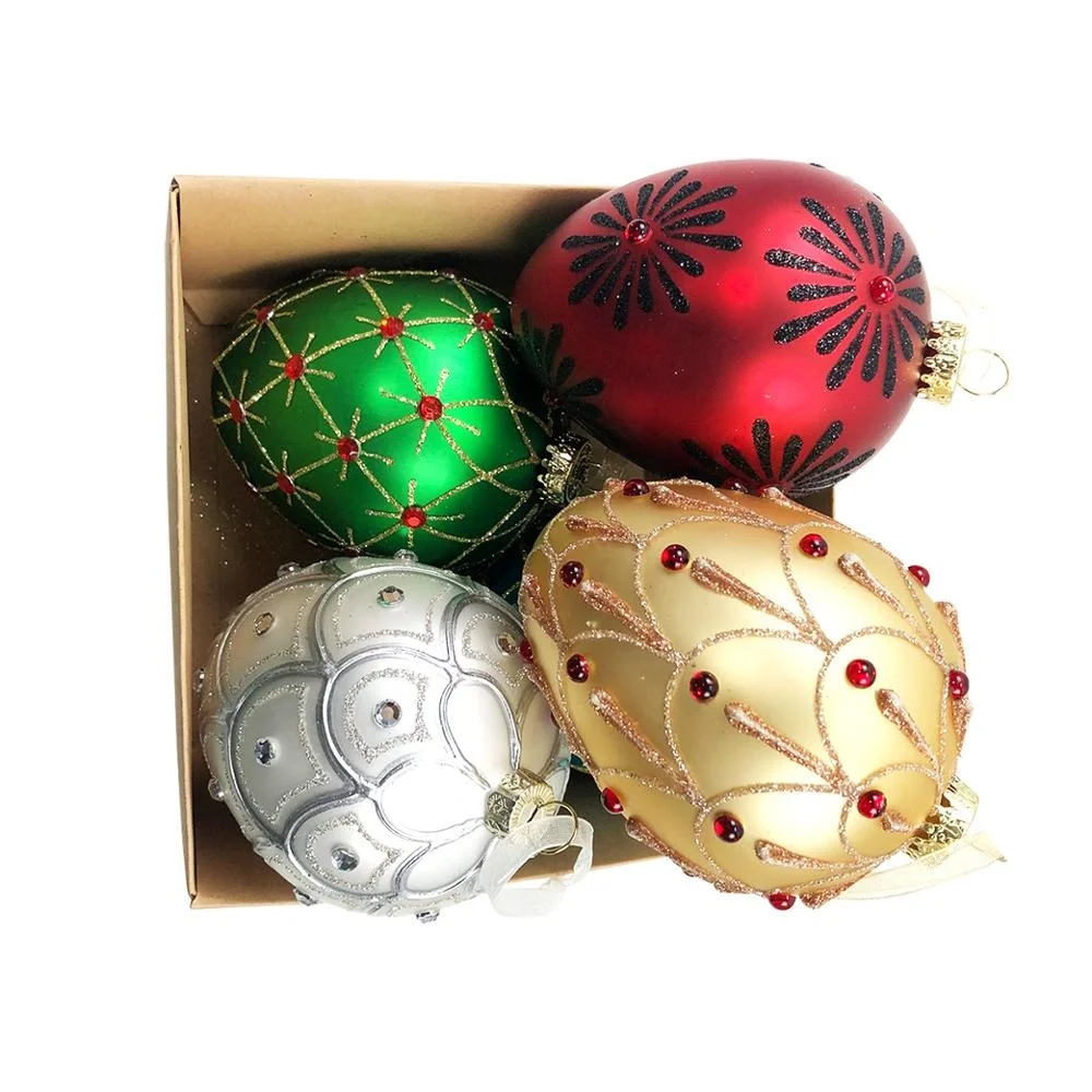 Wholesale decorative hand painted baubles christmas glass ball ornaments for xmas tree decoration