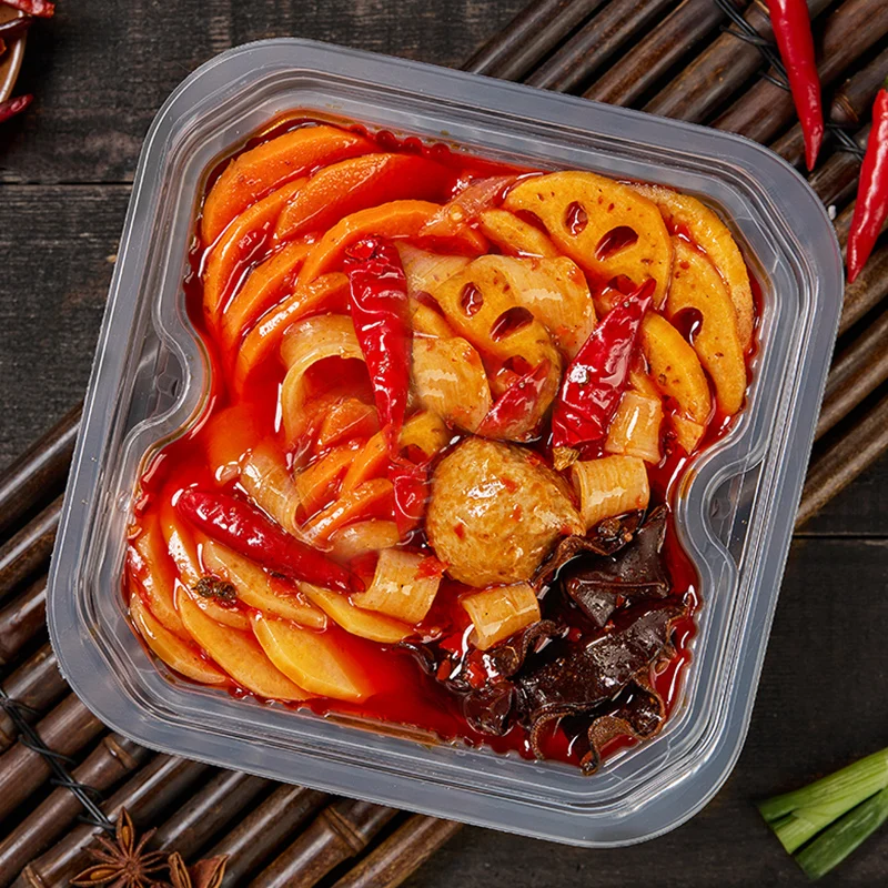 Wholesale self heating hotpot 260g Chinese food exotic snack instant meatball version self heating hotpot