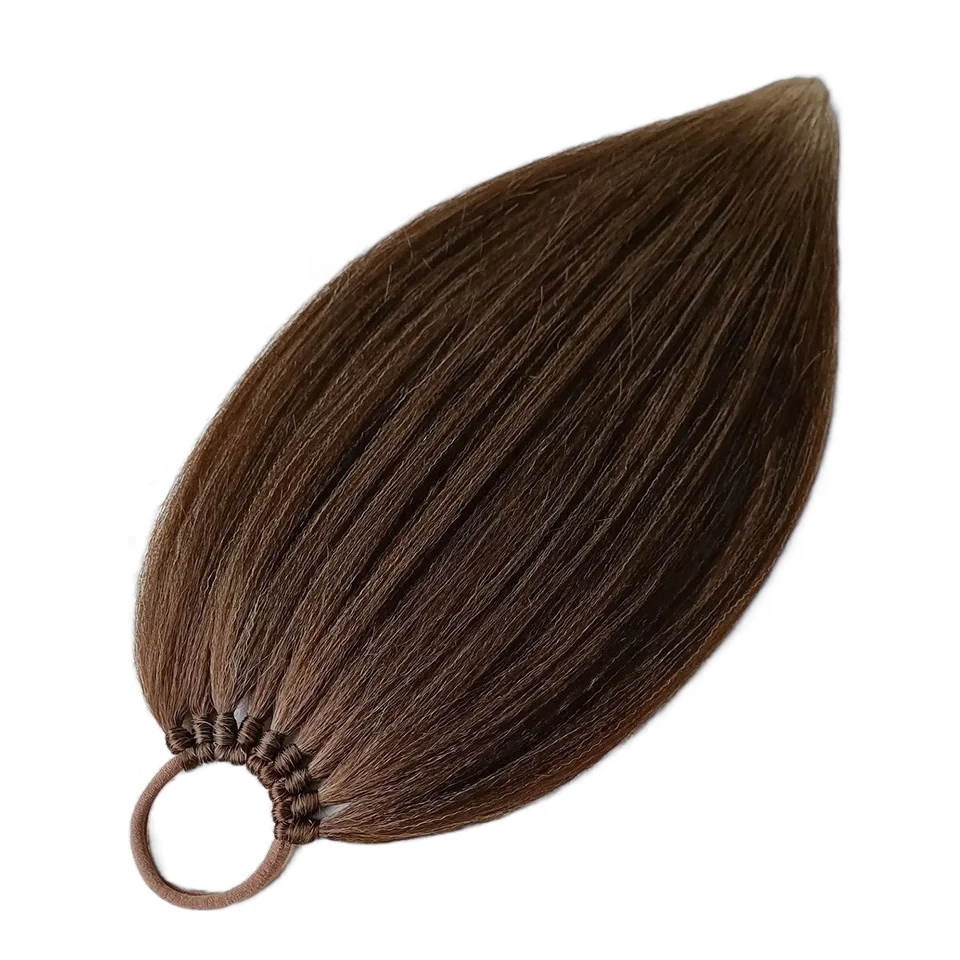 Wholesale24 28Inch Long Straight Poonytail Attachment Synthetic Ponytail Hair Extensions Feel Like Brazilian Human Hair Ponytail