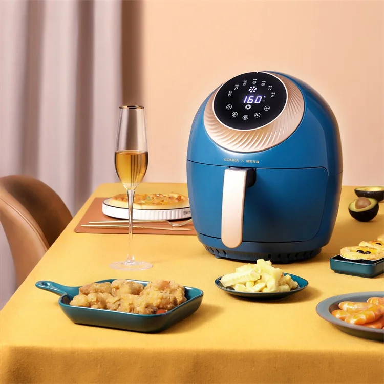 Household Heathing Element Convection Oven Pressure Digital Large Capacity Black Air Fryer Purple 2021 Model