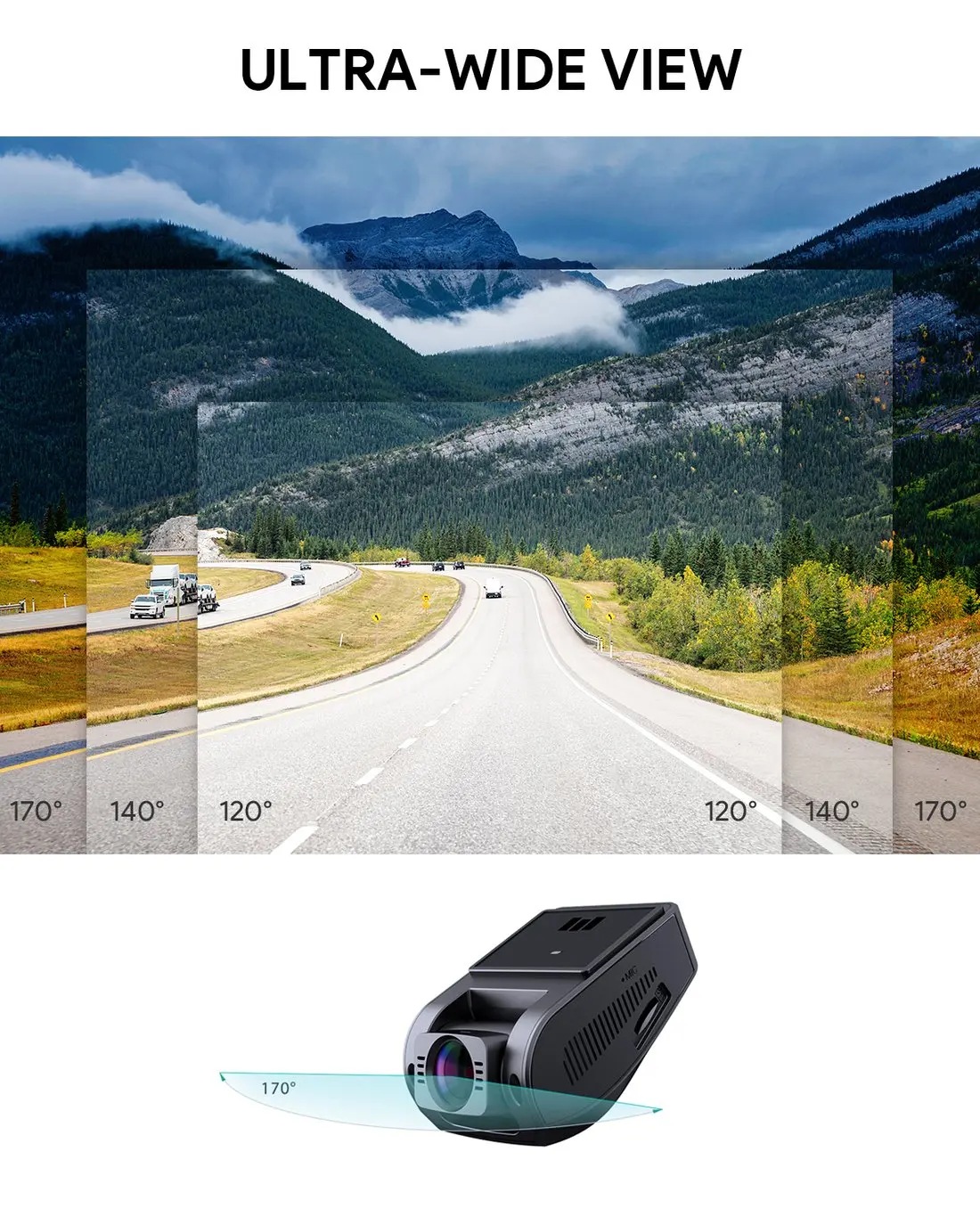 1080P Mini Dashcam NTK96672 Sony IM323 Dash Camera 170 Degree FHD 1080p Car Camera Aukey Dash Cam
