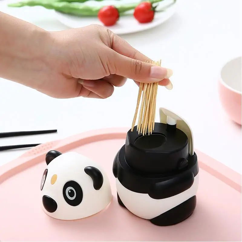 Automatic Toothpick Holder Cartoon Box Fashion Cute Feature Toothpick Holder Kitchen Toothpicks Box