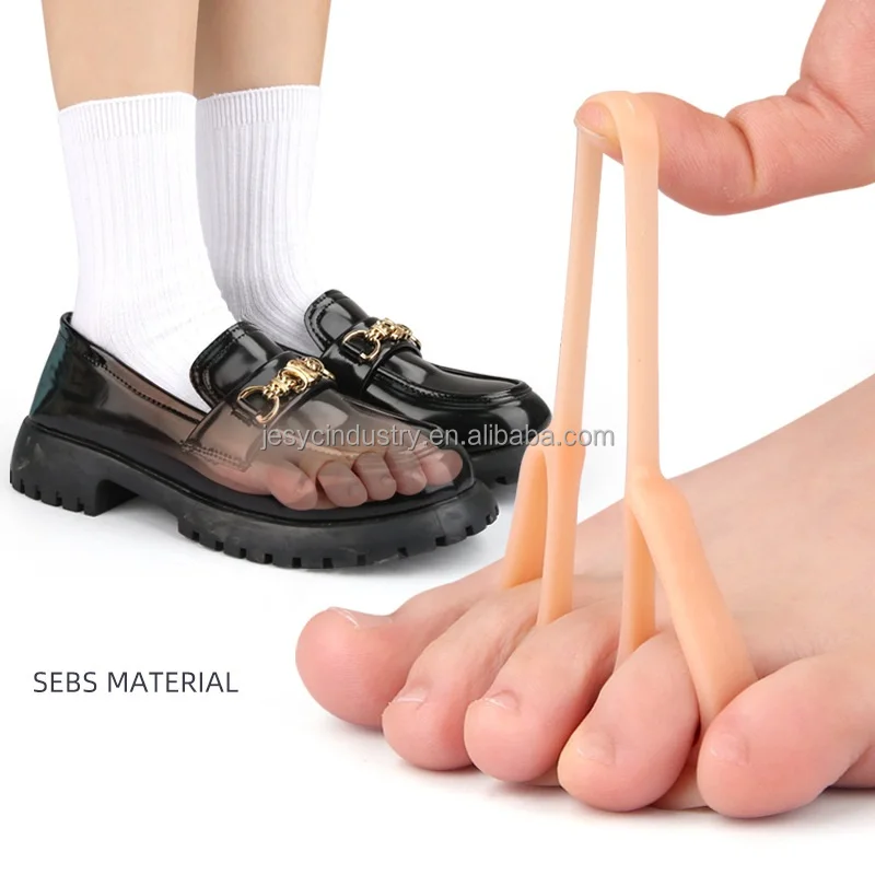 Foot Care Accessory Hallux Valgus Overlapping Toes Bunion Protector 3 Holes Toe Separator Silicone Valgus Toes Sleeves Corrector