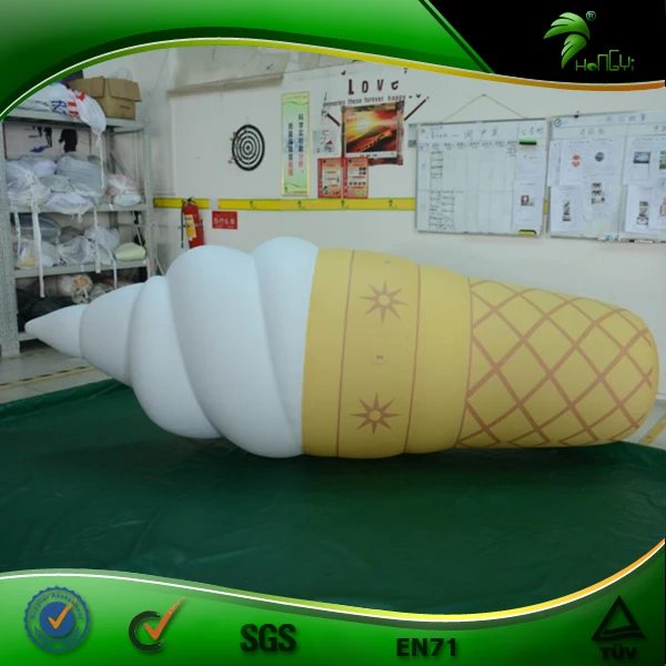 Outdoor Giant Inflatable Ice Cream Cone Summer Decoration Inflatable LED Lighting Advertising Model