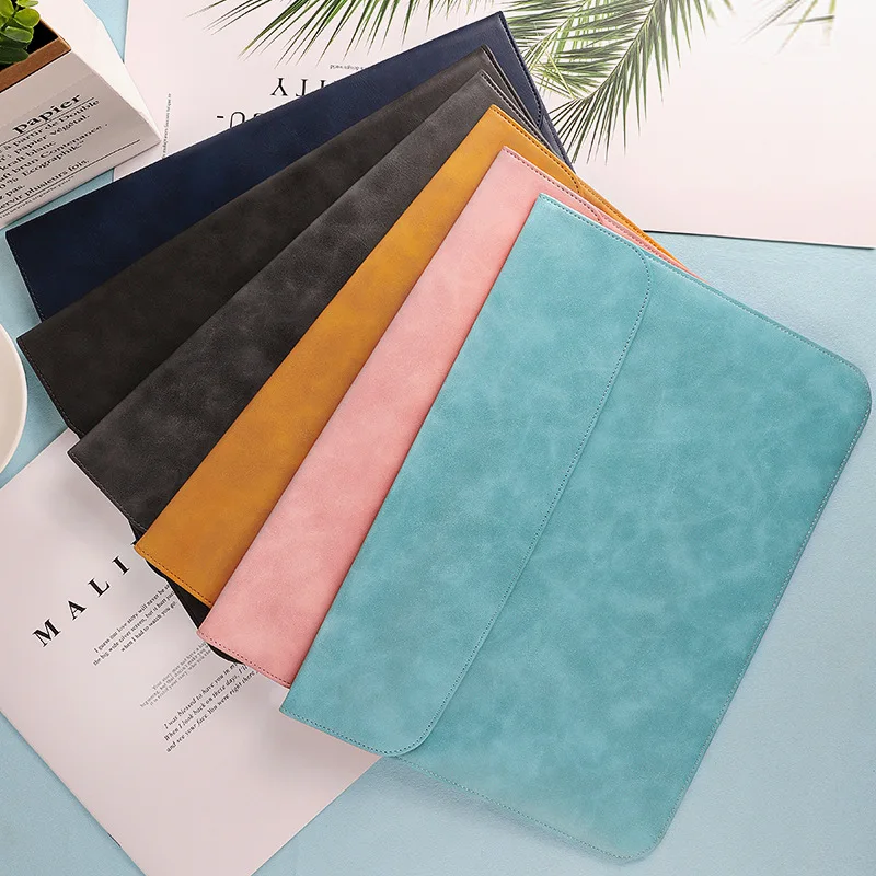 Foldable sublimation blanks custom logo laptop sleeves pu leather laptop sleeve bags for macbook 13 15