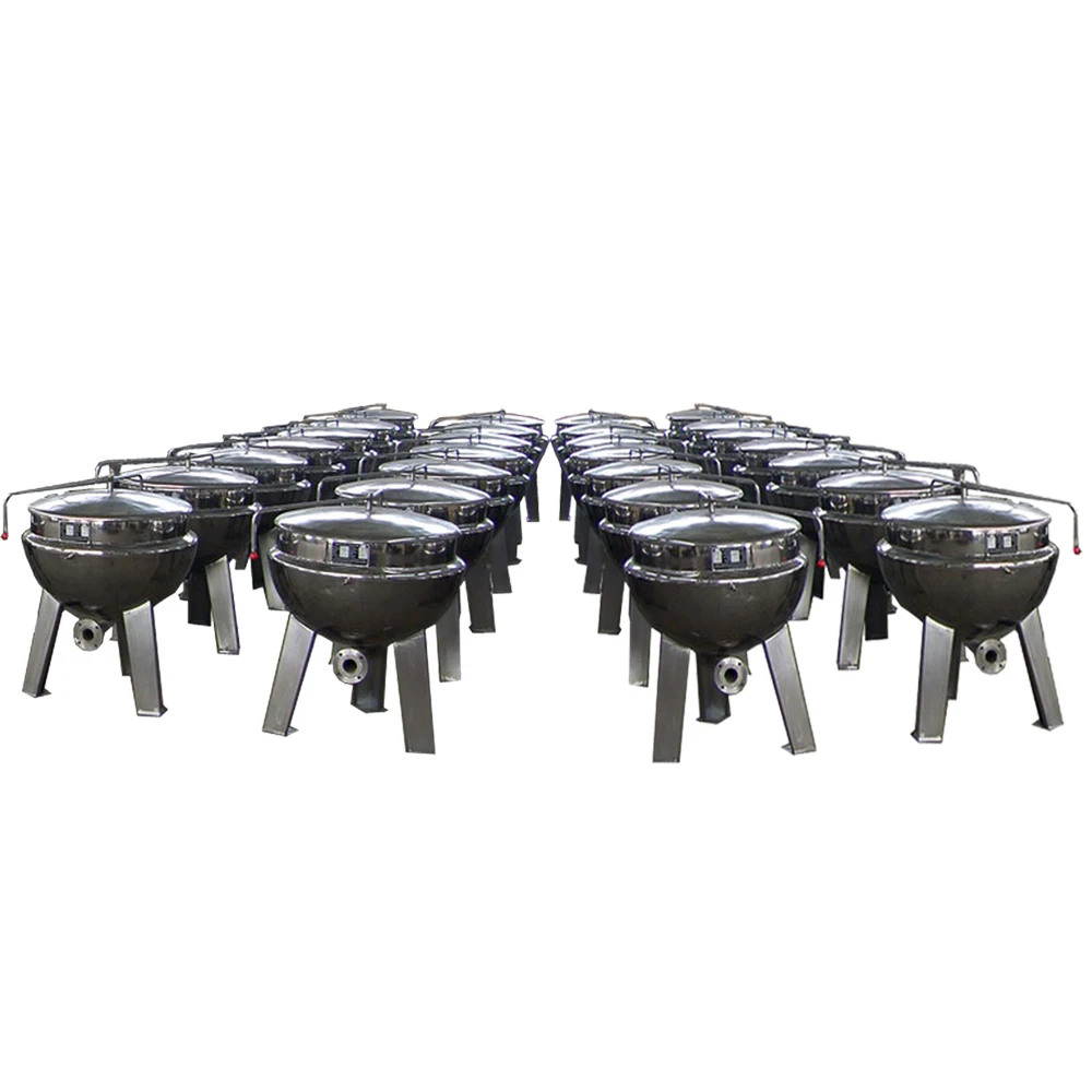 Vertical high pressure steam jacket heating sandwich pot/meatball frying machine