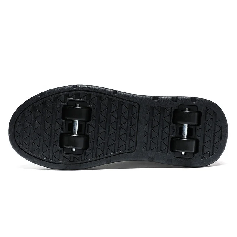 Boys Girls Flash Skate Wheel Shoes for Kids Light Up Shoes With 4 Big Wheels USB Rechargeable  Gift Outdoor Kids Shoes