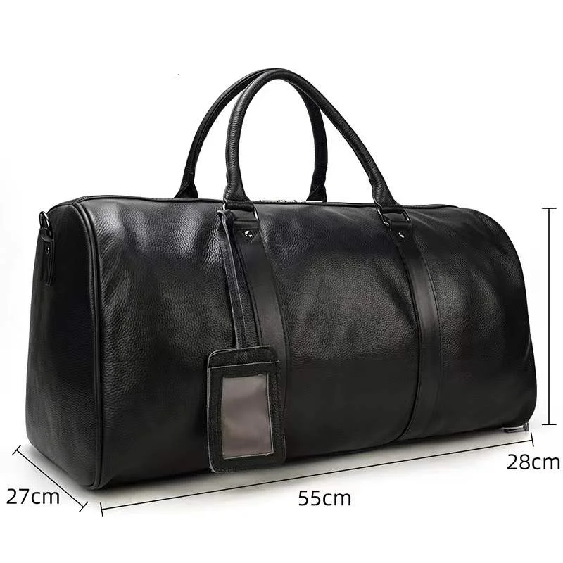 Factory Wholesale Custom Genuine Leather Travel Weekender Overnight Duffel Bag Gym Sports Tote Duffle Bag
