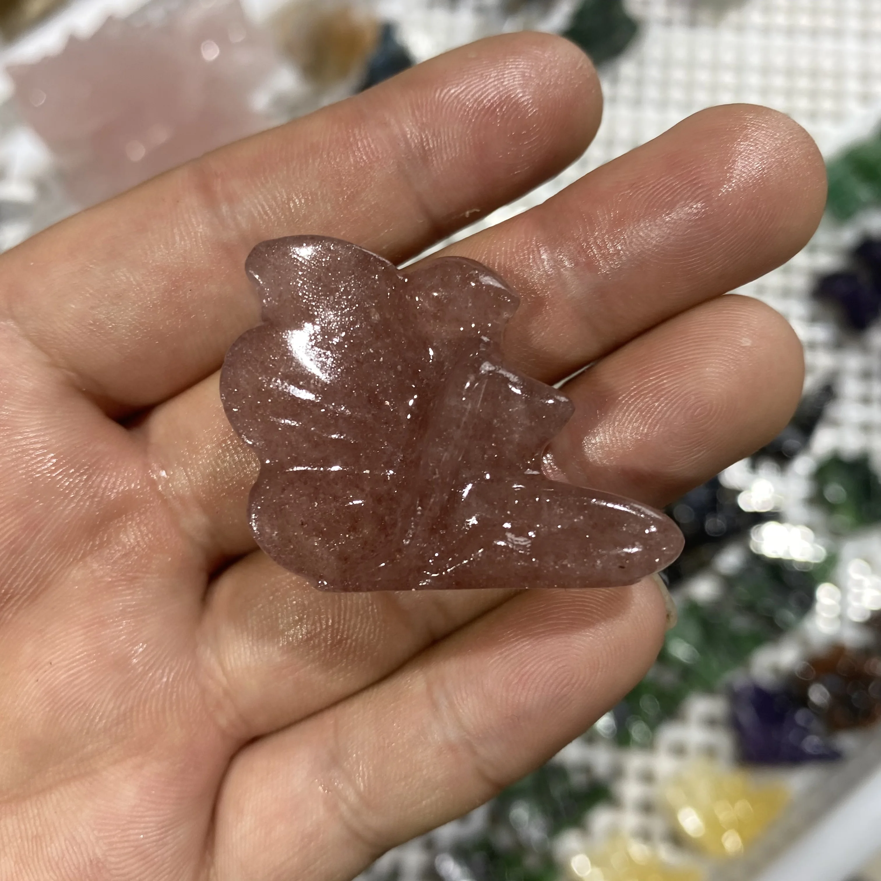 Hot Sale Natural Crystal Goddess Carving Crafts Flower Fairy Crystal Fairy Carving