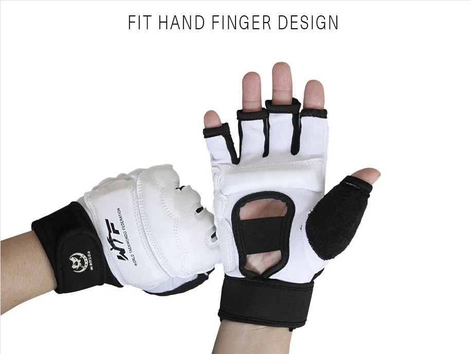 Half Finger PU Leather MMA Fighting Sanda Gloves Karate Muay Thai Taekwondo Gloves