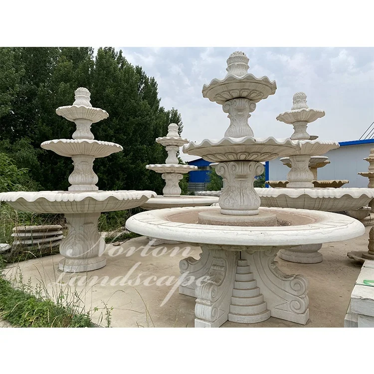 Wholesale Custom Outdoor 3 tiers European Style Unique Garden Stones Water Fountains