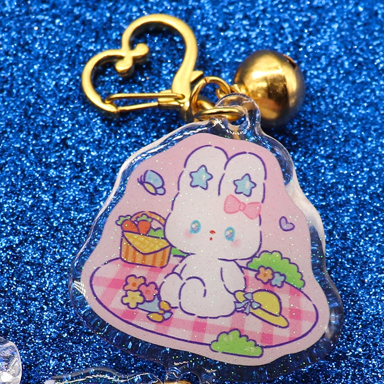 Custom Lovely Cartoon Logo Rabbit No Minimum Order Quantity Acrylic Keychain Custom
