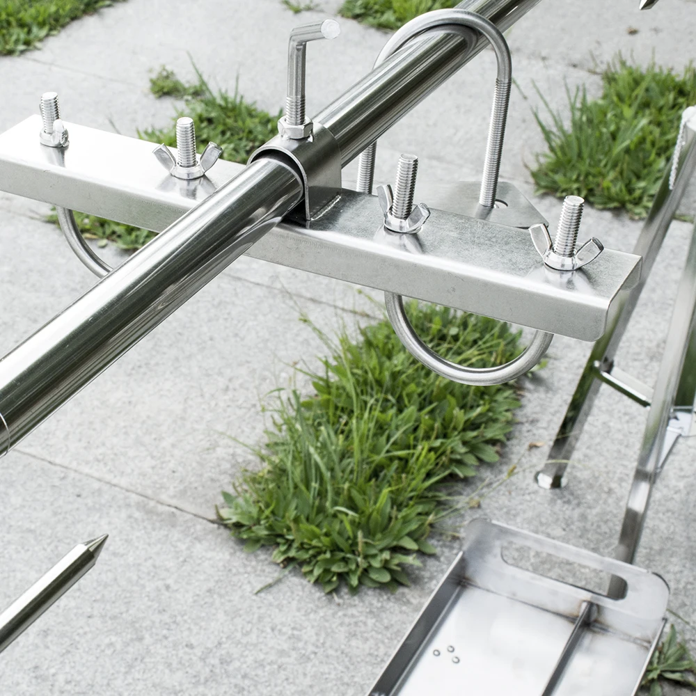 Outdoor Kitchen BBQ Grills Barbecue Camping Grill Portable Tabletop Charcoal Smoker Rack Trolley Motor Stainless Steel