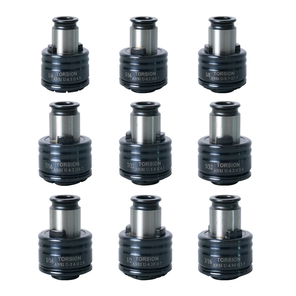 GT12 ANSI Collets 9PCS Tapping Head Collet Chuck GT12 Tap Collets for M16R/PNEU-M12 Tapping Machine