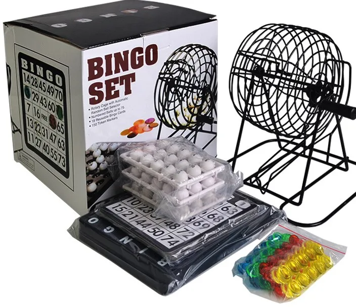 bingo set 75 balls lottery machine draw machine with steel cage tombola bingo game set