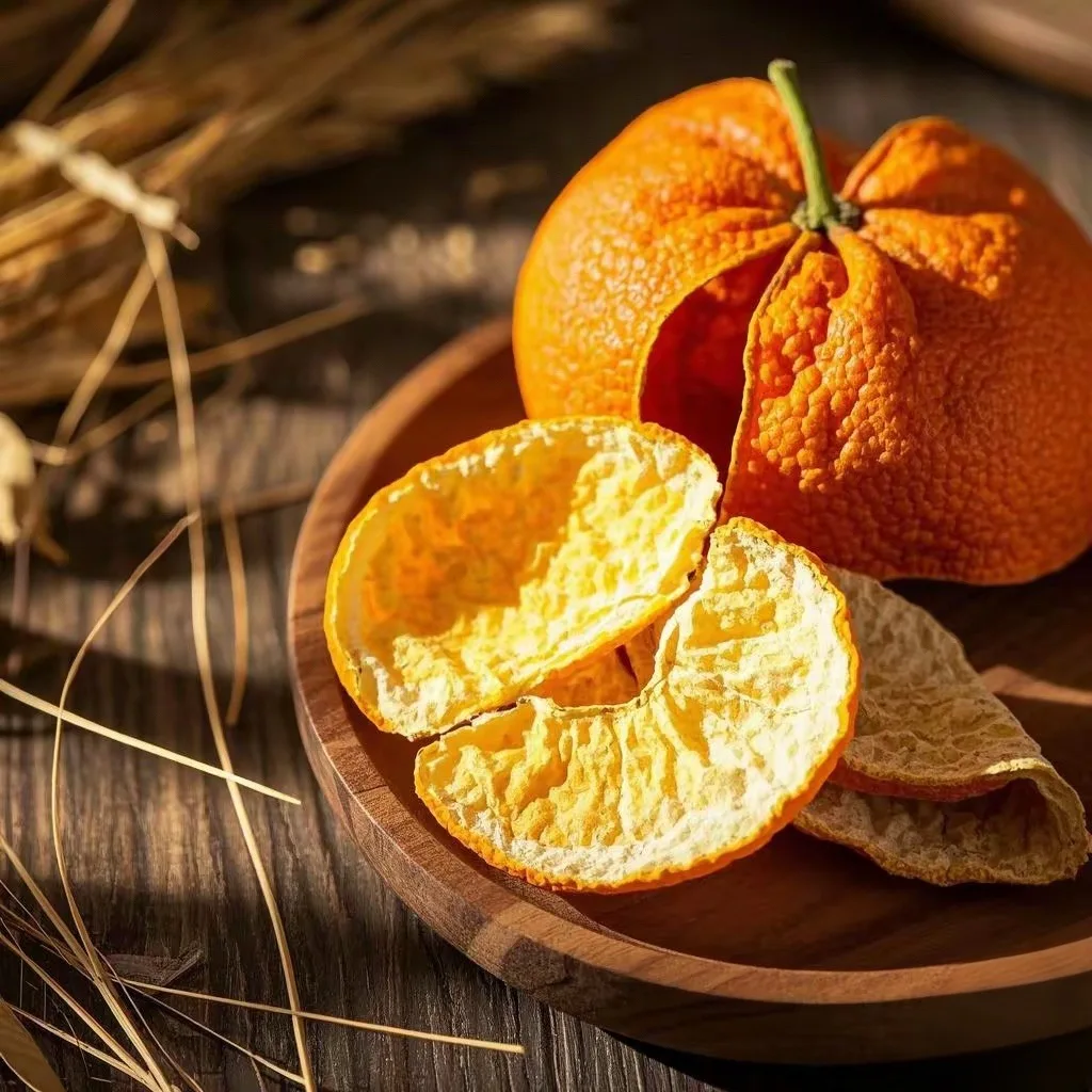 High Quality Natural Dried Orange Peel Wholesale Chen Pi Chinese Herb Spice Raw Turmeric Piece Pattern Fried Processing AD