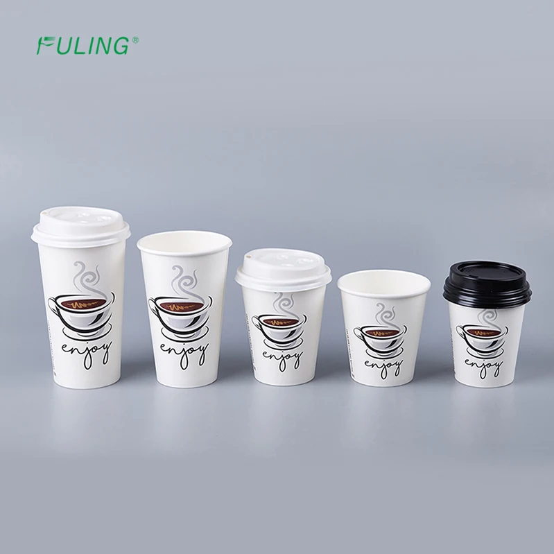 FULING 12 oz PE Coated Biodegradable Single Wall Disposable Paper Coffee Cup
