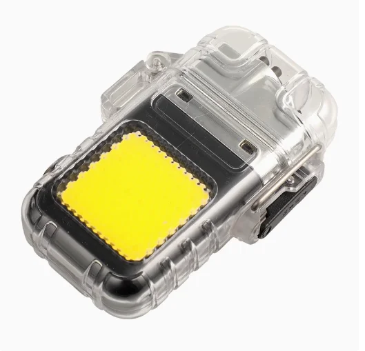 GARIDA Windproof Double Arc Cigarette Lighter Transparent Body Lighter USB Plasma Lighter with Light GEEB-012
