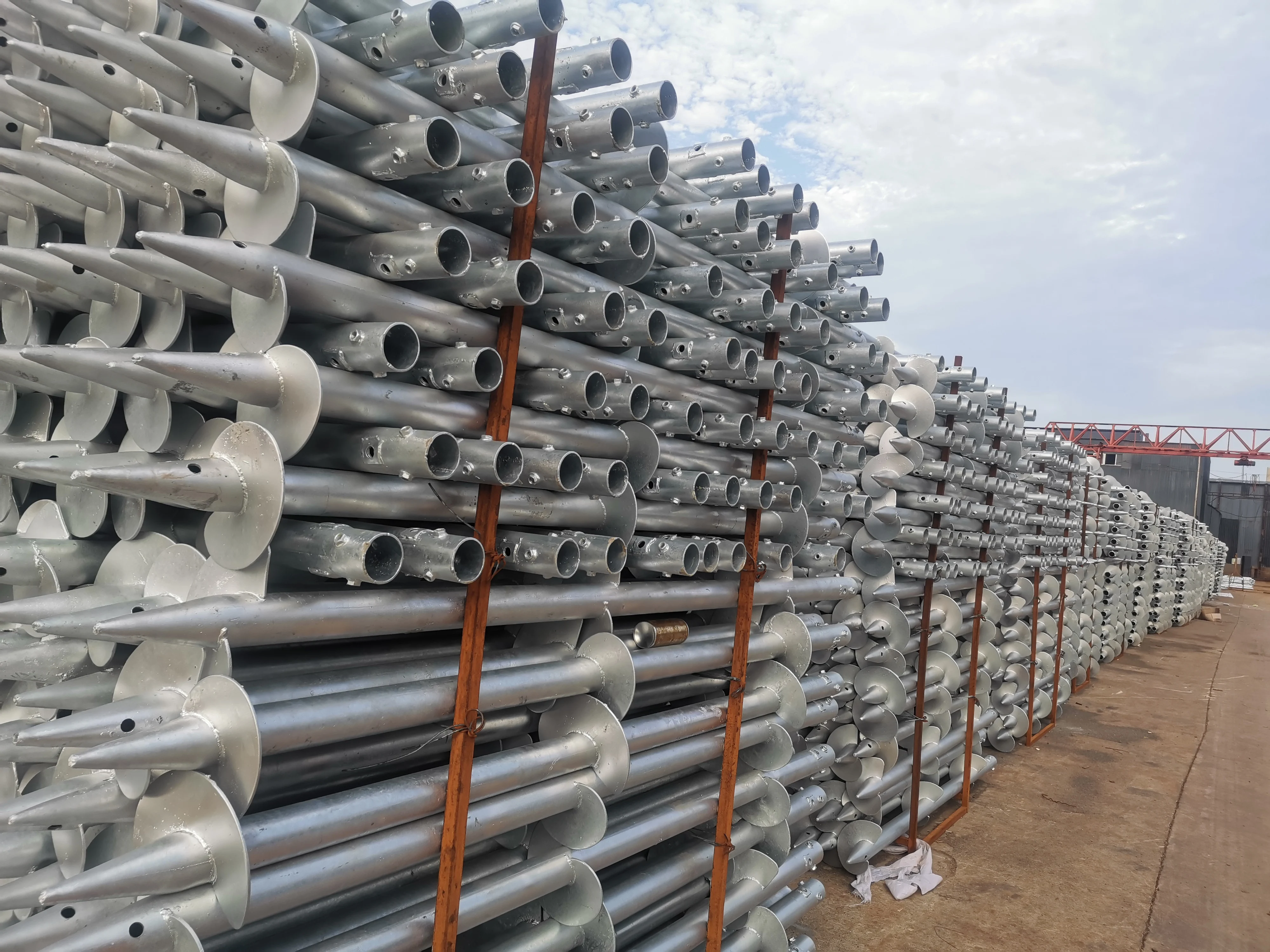 Galvanized ground screw anchor