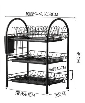 Multifunction Kitchen Sink utensils Dish heavy duty Organizer 3-tier Collection Storage Holders & Amp Racks with