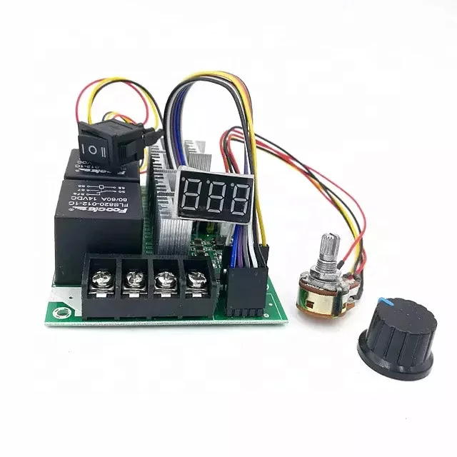 Цифровой дисплей PWM DC контроллер скорости двигателя 0 ~ 100% Регулируемый приводной модуль входной ток Макс 60 А 12 В