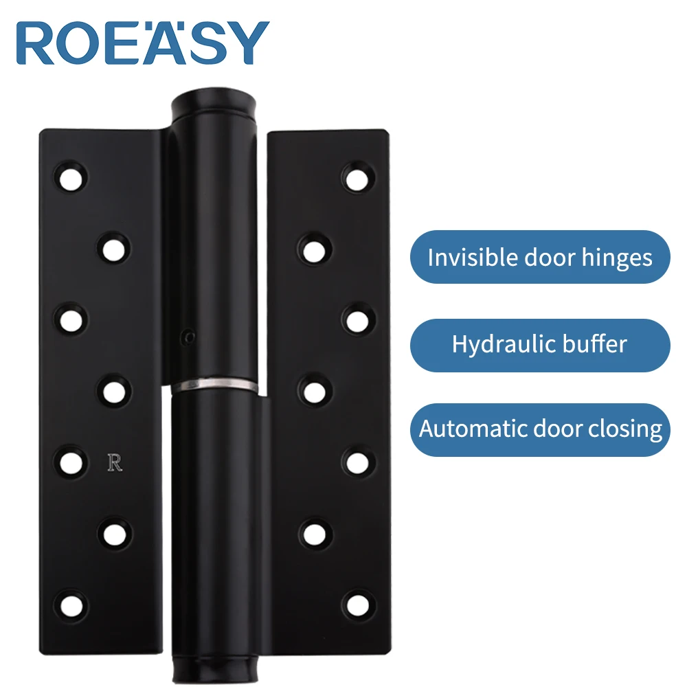 ROEASY Modern Home Design Automatic Door Closer with Hydraulic Buffer and Spring Rebound Hinge Self Closing Door Hinge