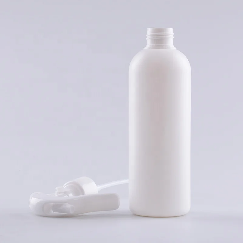 White Medicine Cosmetic Chemical Spray Disinfect Mosquito HDPE 8oz 250ml Cylindrical Repellent Bottle With Trigger Sprayer