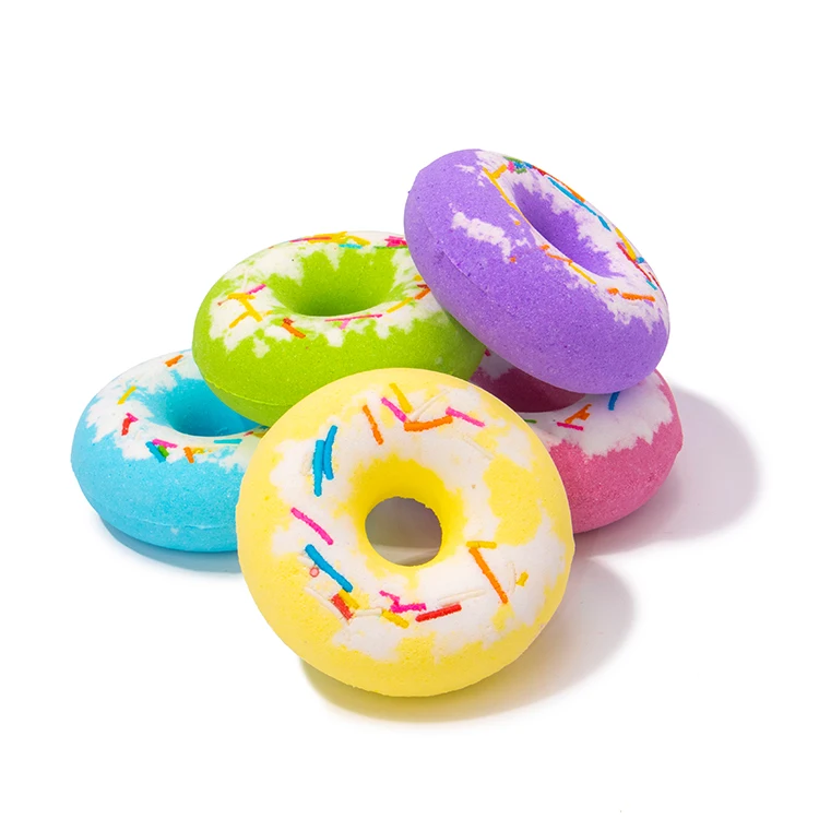 Kid Private Label Natural Cbd Vegan Bubble Fizzy Essential Oil Small Donut Bath Bomb