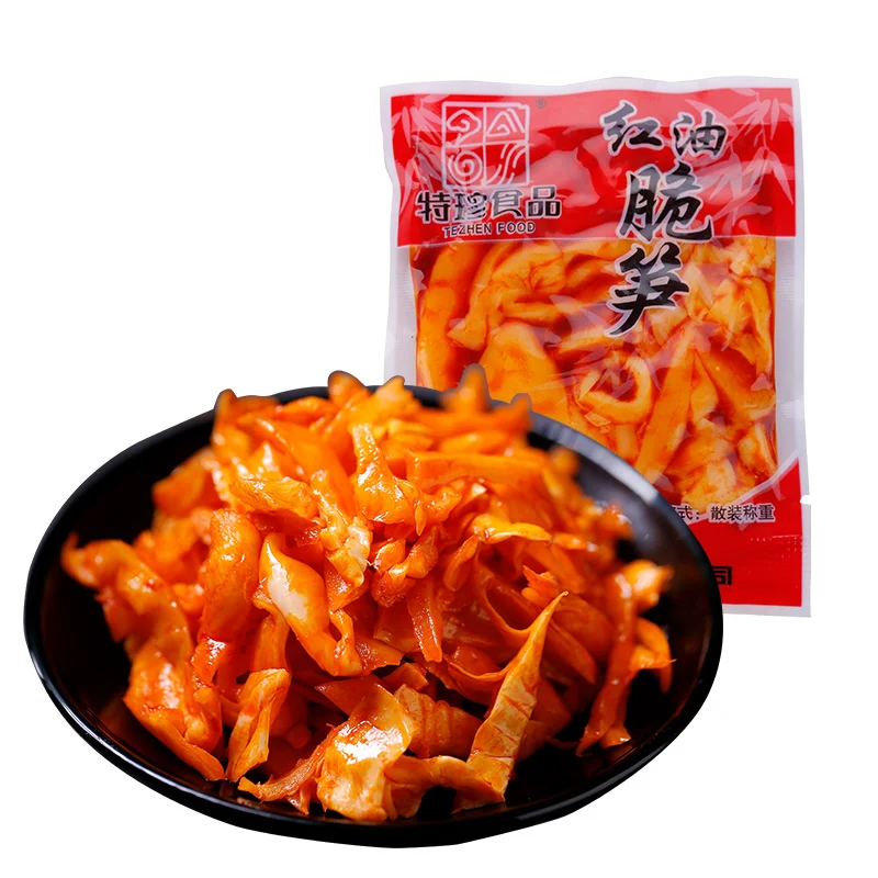 10 кг в коробке бамбуковая стреляющая китайская небольшая упаковка мгновенные закуски оптом острые красные масла Хрустящие бамбуковые стрельбы