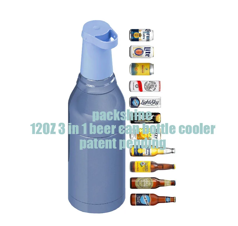 Полуночная мраморная Изолированная Двойная Стенка из нержавеющей стали 12 унций замороженный пивной изолированный рукав пивная бутылка охладитель банки с ручкой