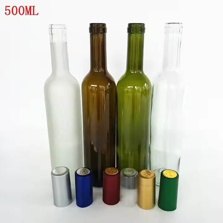 375 мл 500 750 стеклянная бутылка Бордо для вина с плоским дном пробковой отделкой темно-зеленый коричневый матовый прозрачный