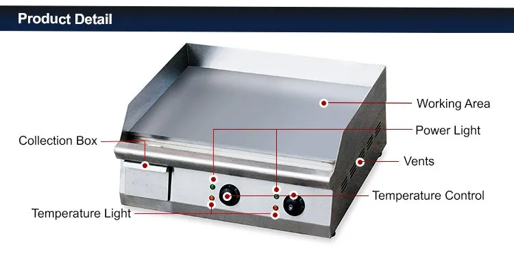 Indoor/Outdoor Electric Flat Top Grill/Griddle 220V US Plug BBQ Grill for Sale New Product