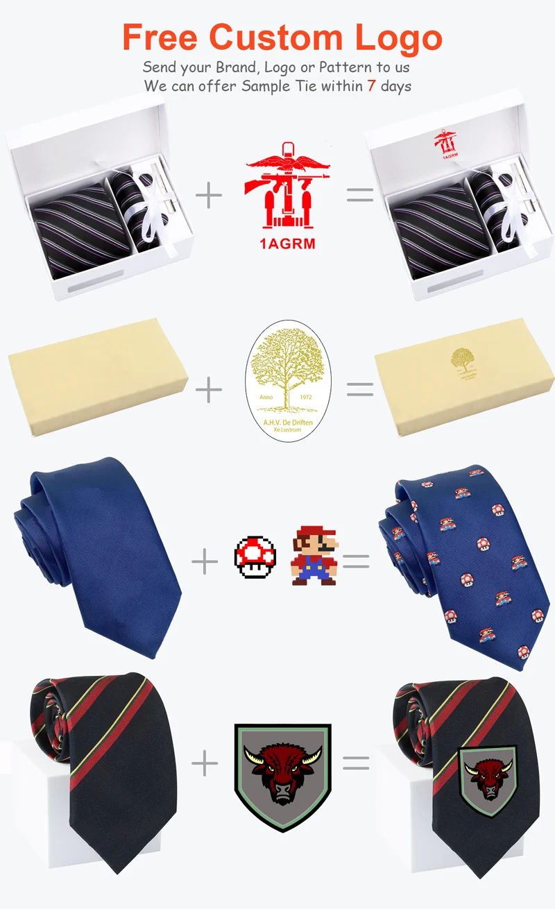 Hamocigia China Factory Custom Made Man Elegant Slim Skinny Modern Pure Silk Ties