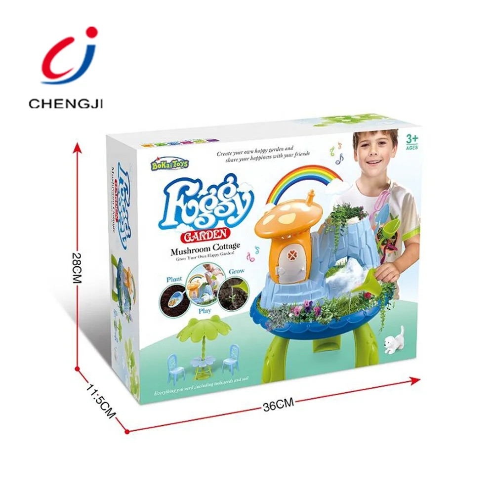 Chengji kids educational mushroom cottage plant pots flower stand plant grow kits children diy planting flowers garden toy