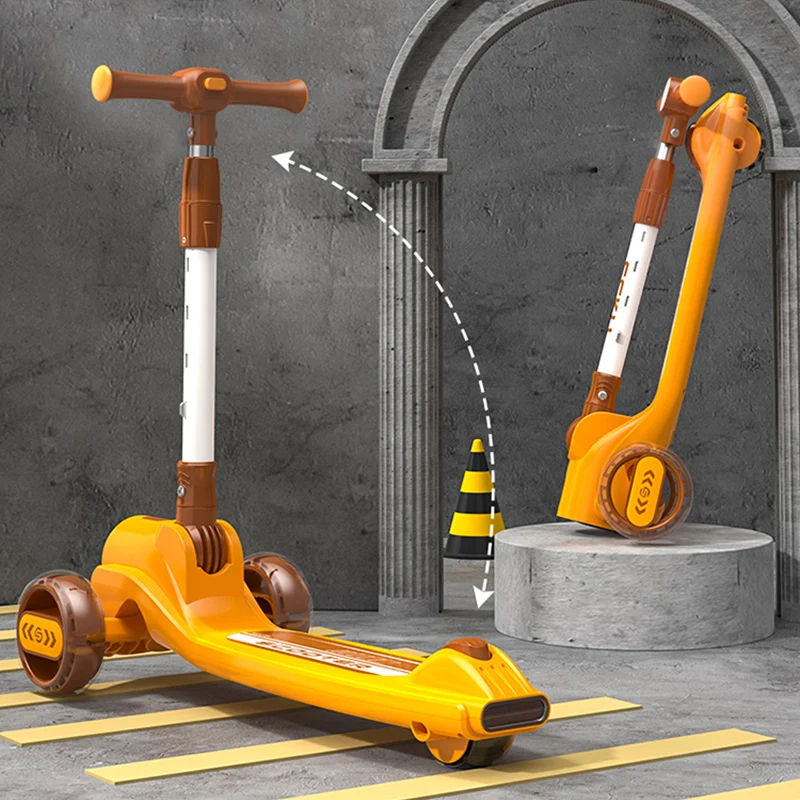 Good Sale Custom LED 3 Wheels Rear Brake Durable with Removable Seat Outdoor Toys Toddler Kids  Kick Scooter