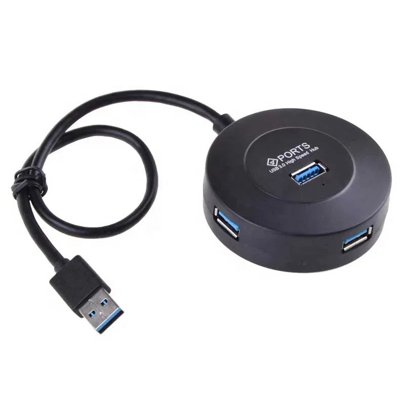 round shape Abs Plastic Usb Hub 3.0 4 Ports with DC 5V 2A external power connector Usb3.0 Hub Usb Expansion 4-Port Usb3.0 Hub