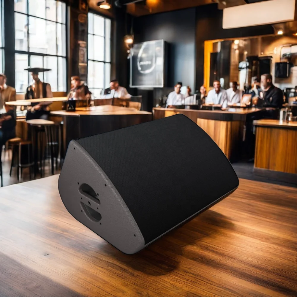 15-Inch Wooden Studio Monitor Speakers 2-Way Passive Coaxial Stage Floor Speaker with 1200W Output Power