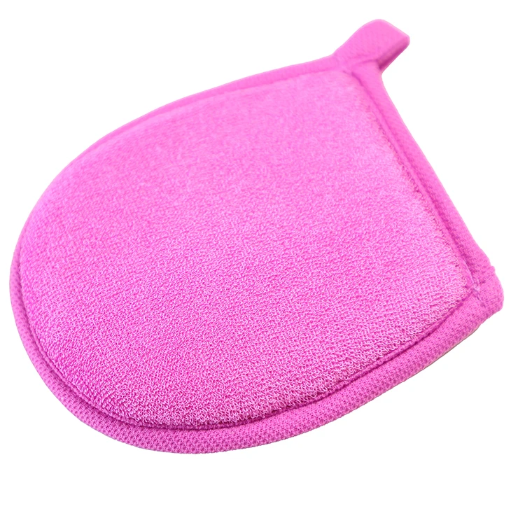 Hot sale bamboo women skin scrubber in shower bath exfoliating scrub gloves exfoliating