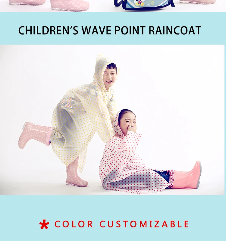 high quality Light weight  hooded cartoon printed Children raincoat for hiking outdoor