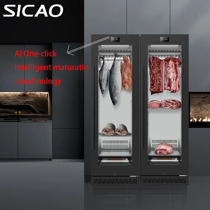 SICAO New AI One-click maturation Dri Dry Ager Fridge Display Deep Freezer Aged Aging Refrigerator kichen equipment Cabinet